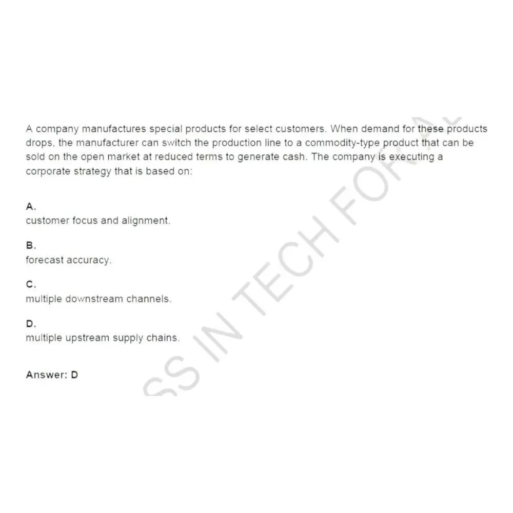 Printout CSCP Certified Supply Chain Management Professional Exam